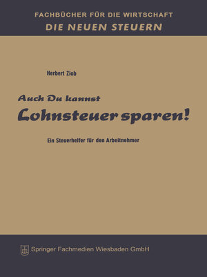 cover image of Auch du kannst Lohnsteuer sparen!
